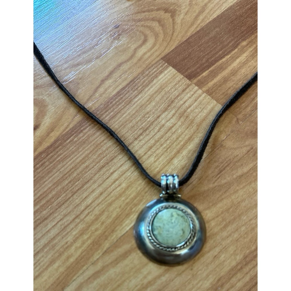 Vintage 950 Silver Necklace with Spiderweb
Variscite Stone - Picture 3 of 6